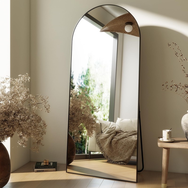 HARRITPURE 64"x21" Arched Full Length Mirror Free Standing Leaning Wall-Mounted