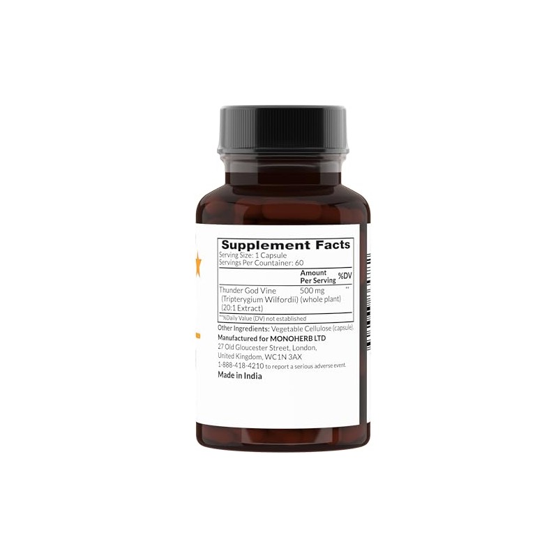 MONOHERB Thunder God Vine 20:1 Root Extract 500 mg -