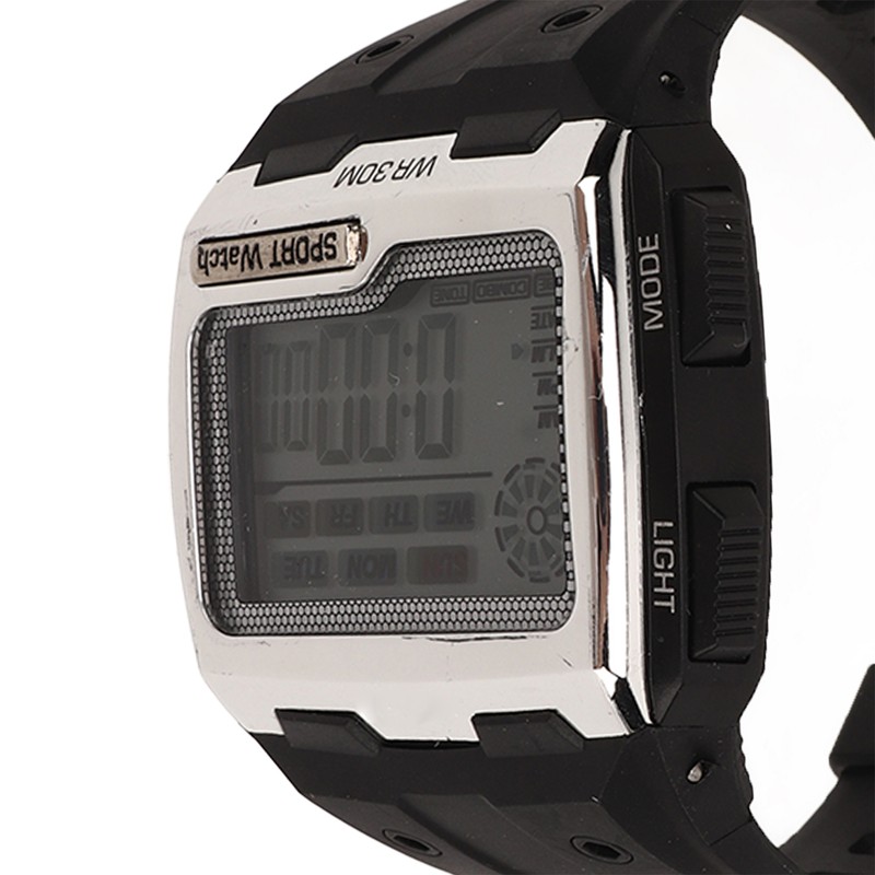 Men Digital Sports Watch WR30M Waterproof Day Date Display Electronic