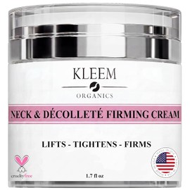 Kleem Organics Crema Reafirmante Del Cuello Con Péptidos Y Retinol - Crema Estiradora De La Piel Anti Envejecimiento Para Reducir Arrugas, Líneas Del Cuello, Manchas De La Edad Y Piel Flácid