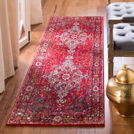 SAFAVIEH Vintage Hamadan Collection Runner Rug - 2'3" x 6', Red & Multi, Oriental Traditional Persian Design, Non-Shedding & Easy Care, Ideal for High Traffic Areas in Living Room, Bedroom (VTH222A)