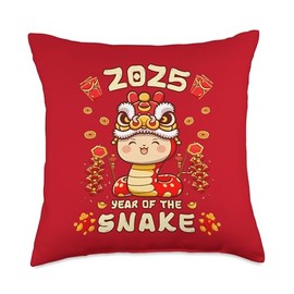 Lunar New Year 2025 Year Of Snake Cute Zodiac Kids Family Throw Pillow
