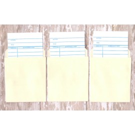 50 Library Pockets and Loan Cards - Self-Adhesive Pockets