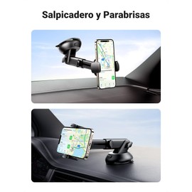 UGREEN Soporte Celular Auto, Base Porta de Automóvil Tablero y Parabrisas