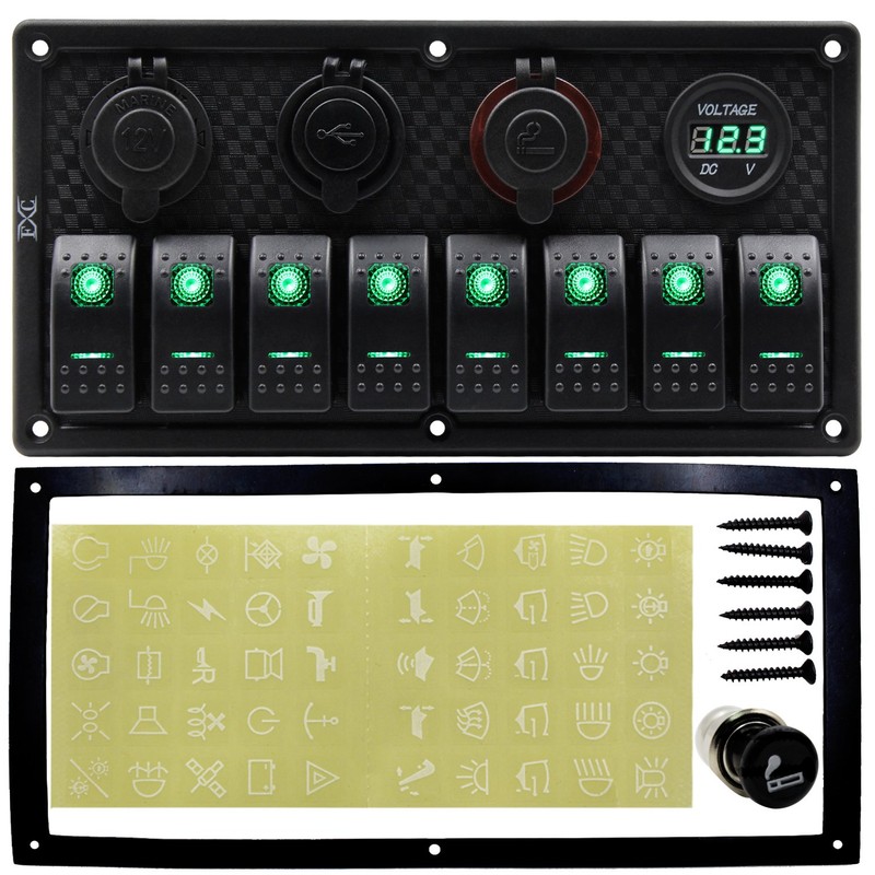 FXC - Panel de interruptor multifunción de 12 V 24