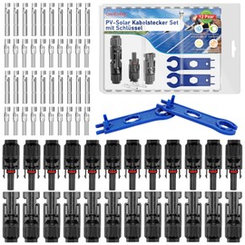12 Pairs Solar Plug Set, Guokukey PV Solar Plug Male/Female Plug Solar System Solar Panel Cable Connector, IP67 Solar Connector, Photovoltaic Connector for 2.5/4/6 mm²