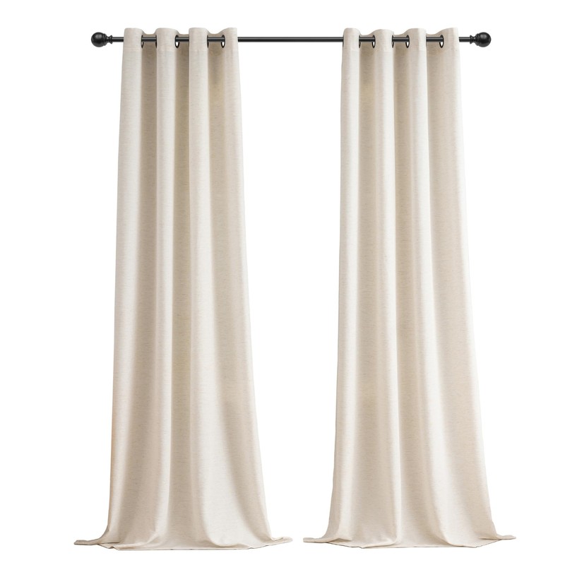 VOILYBIRD Natural Linen Curtains 84 Inch Length 2 Panels for