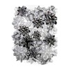 Eurowrap Winter Metallic Silver & White Ribbon Bows - Pack