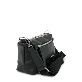 Emma and Kelly Meadow Simple Everyday Bag with Three Main Compartments, jet black, 30 x 15 x 11 cm
