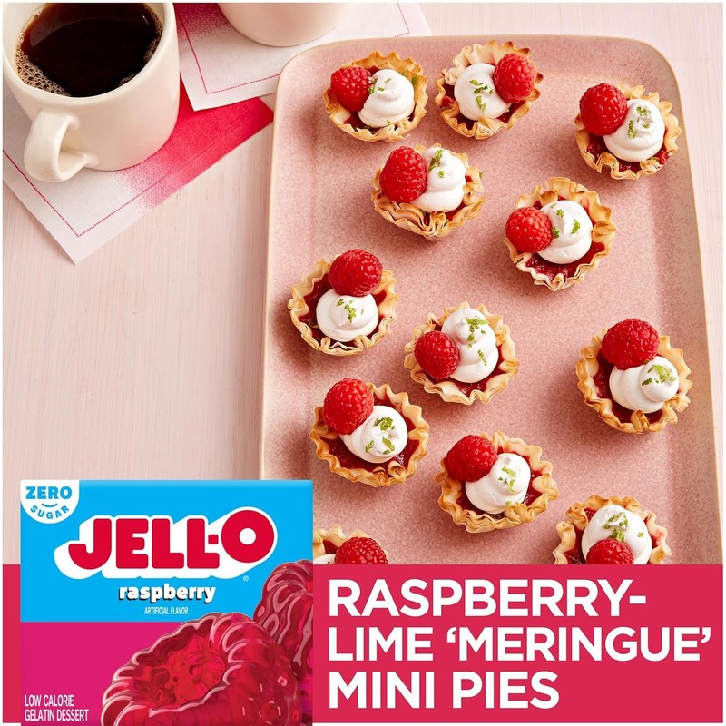 Jell-O Raspberry Sugar-Free Gelatin Mix (0.3 oz Boxes, Pack of