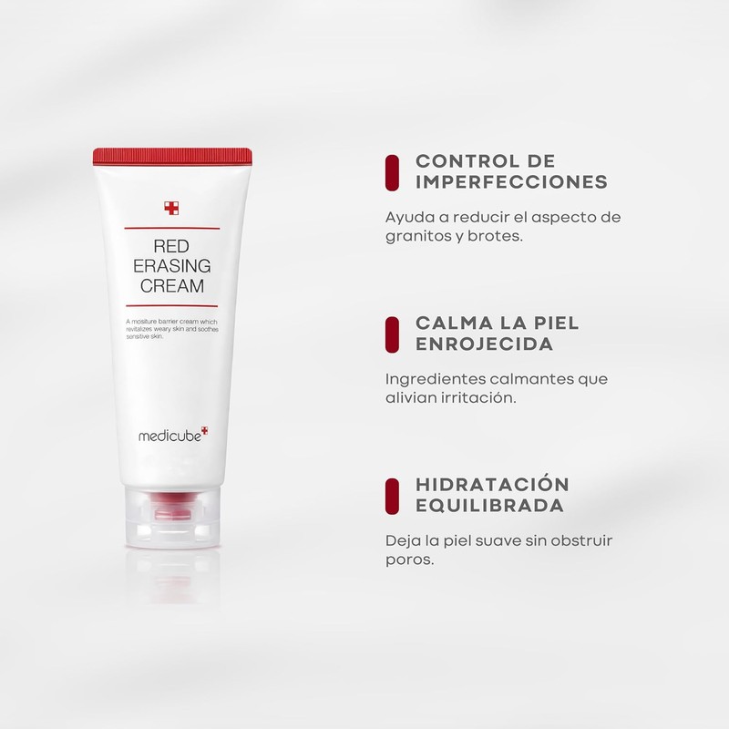 MEDICUBE Red Erasing Cream 2.0, Crema Facial Coreana con Niacinamida,