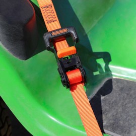 BLACK+DECKER BDX1007 Black/Orange 1" x 10' Ratchet Tie Down Straps with Ergonomic Handles (2,500 lb Break Strength) for Securing Cargo, 4 Pack