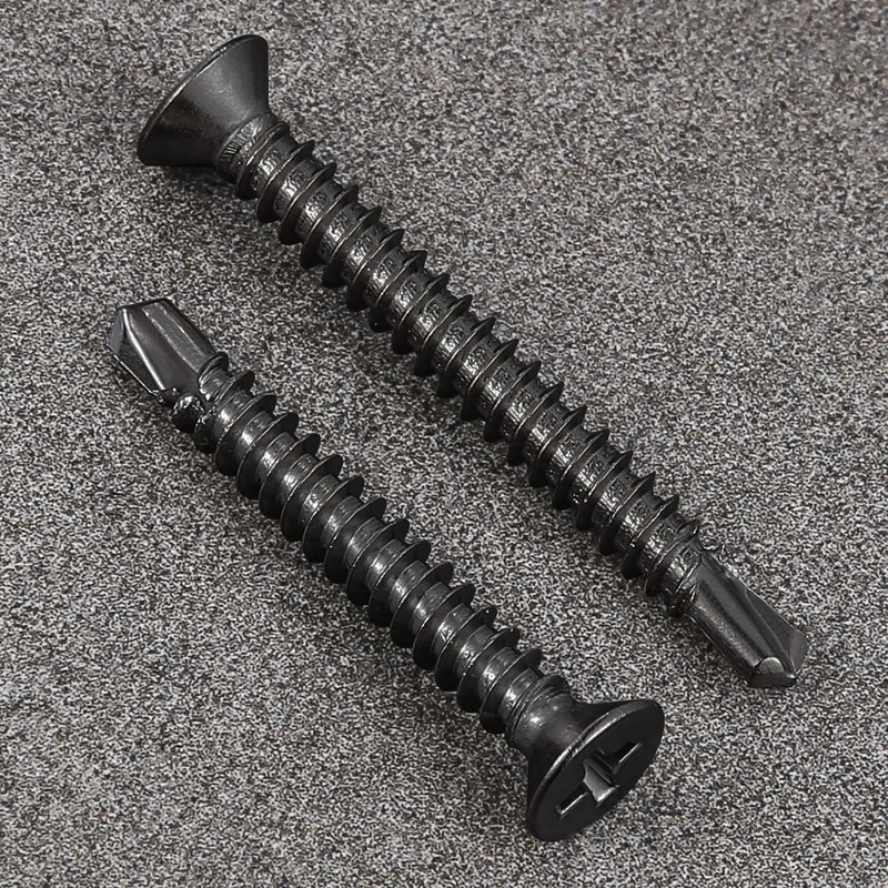 Wensilon（400pcs）#8×3/4”for Sheet Metal Self-Tapping Screws 410 Stainless Steel Flat Head