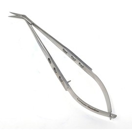 Spring Stitch Micro Scissors 5.5" with Extra Sharp Micro Fine Point Blades Made of Premium Grade Stainless Steel (Angled)