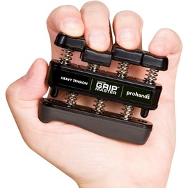 Prohands Gripmaster - Ejercitador de Mano, ejercitador de Dedos (fortalecedor de Agarre de Mano), con Resorte, Sistema de pistón de Dedo, aislar y ejercitar Cada Dedo