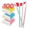 100 Aplicadores Maquillaje Pestaña Lip Brush Glitter Labio F