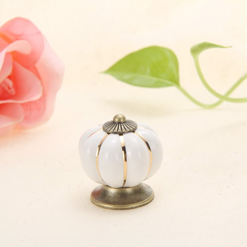Clarmonde 8pcs Ceramic Pumpkin Handle Pull Knobs Furniture Cabinet Cupboard