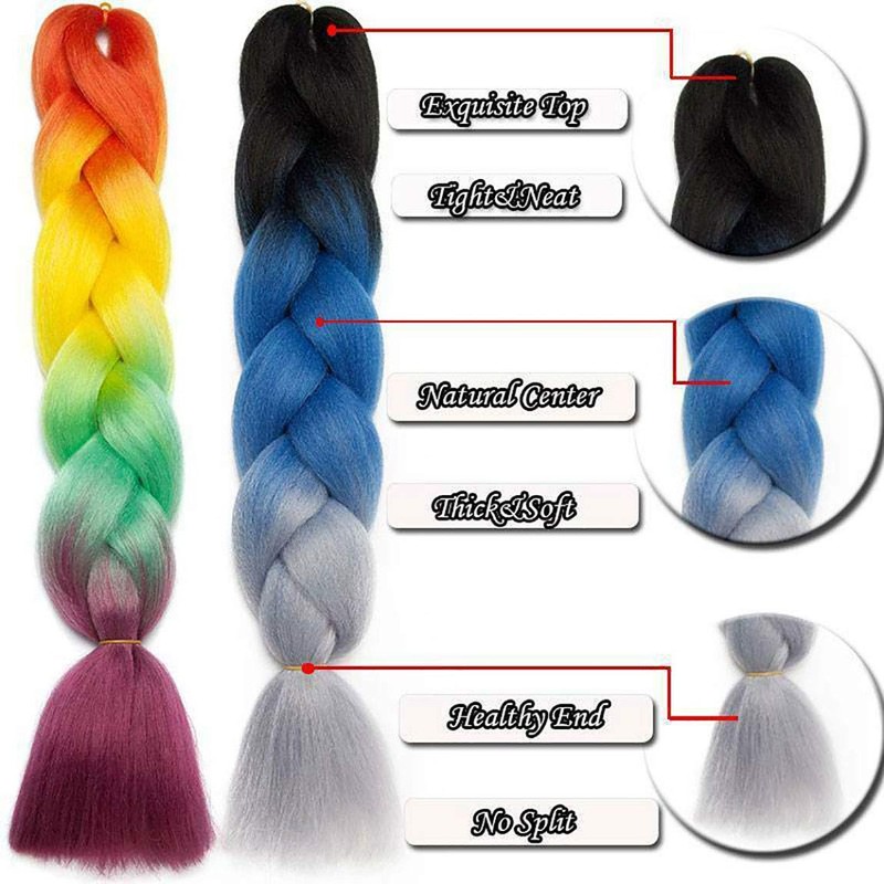 3 Pcs /300g 24'' Braiding Hair Extensions Ombre Jumbo Braiding