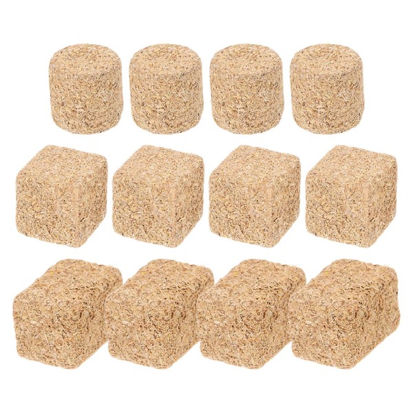 Housoutil Pack of 12 Mini Hay Bale Miniature Haystack Figurine