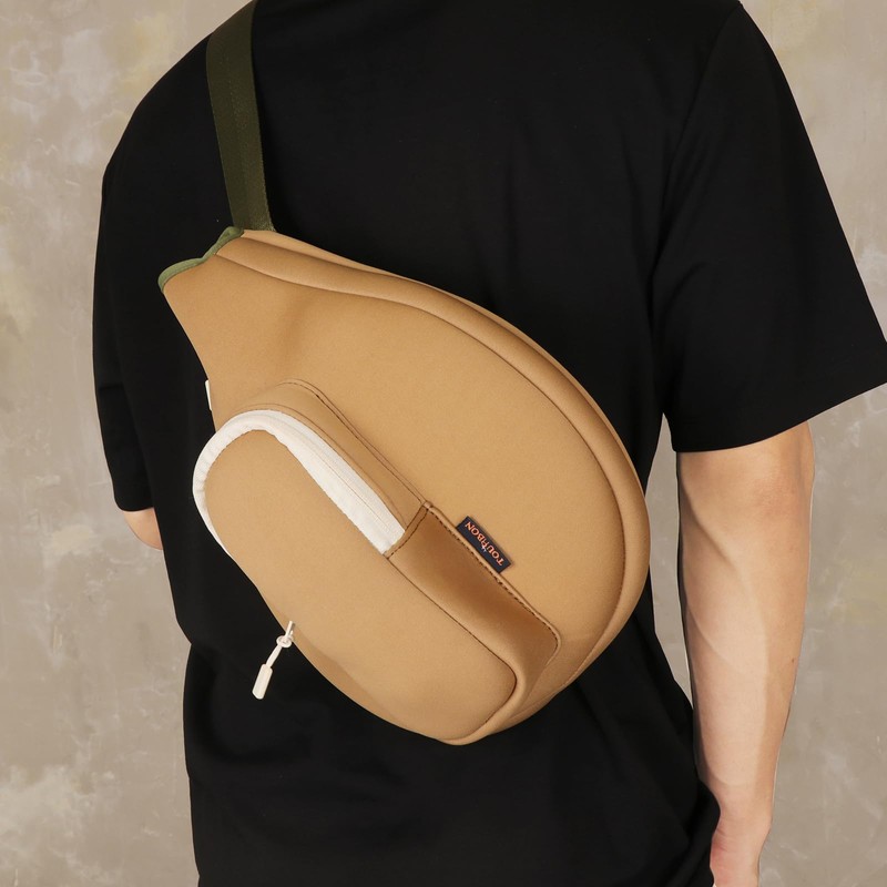 Neoprene Padded Pickleball Paddle Sling Bag with Ball Holder Pouch,