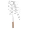 Corn Grilling Basket Stainless Steel Beech Wood Handle Even Heat