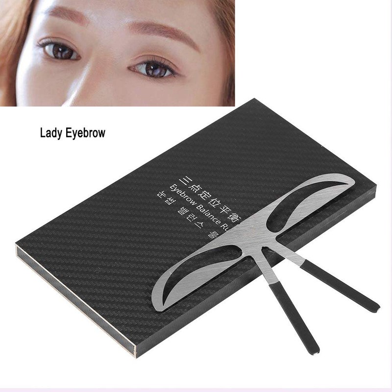 GOTOTOP Eyebrow DIY Stencil Stainless Steel Eyebrow Measuring Ruler Tattoo