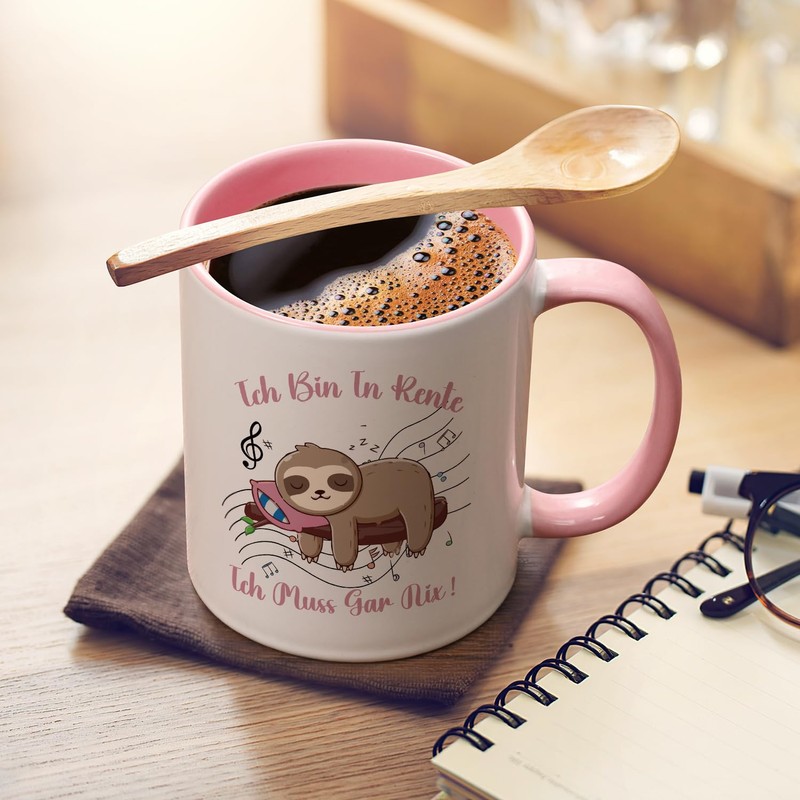 Joymaking Coffee Mugs Retirement Gift for Women - Ich bin