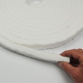 Strip Ceramic Fiber Alternative Blanket, 2200F Rated, 2" x 1" x 150", High Temperature Gasketing for Boiler, Wood Stove, Pellet Stove, Furnace, Kiln, Forge, 9500