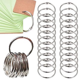 Aatpuss Pack of 100 binder key rings, binder rings, metal rings, loose leaf book, key ring, suitable for storing keys, metal rings, loose leaf book
