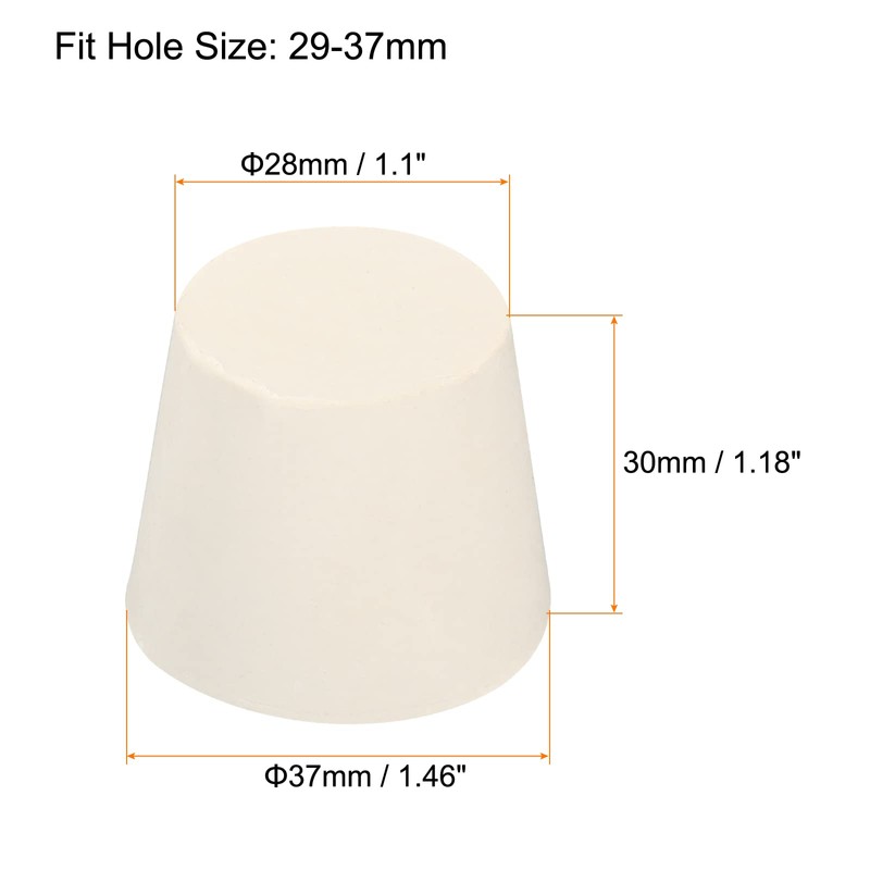 sourcing map Rubber Conical Plug 28 mm to 37 mm
