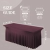 2pk Burgundy Spandex Tablecloths 6ft for Rectangle Tables, Wrinkle Free