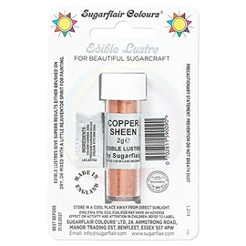 Sugarflair Copper Sheen Edible Lustre Dust, Add a Lustrous Shine to Cakes or Decorations. Brush On or Add Rejuvenator to Create Eye-Catching Edible Paint, Gives Shine to Your Bakes - 2g