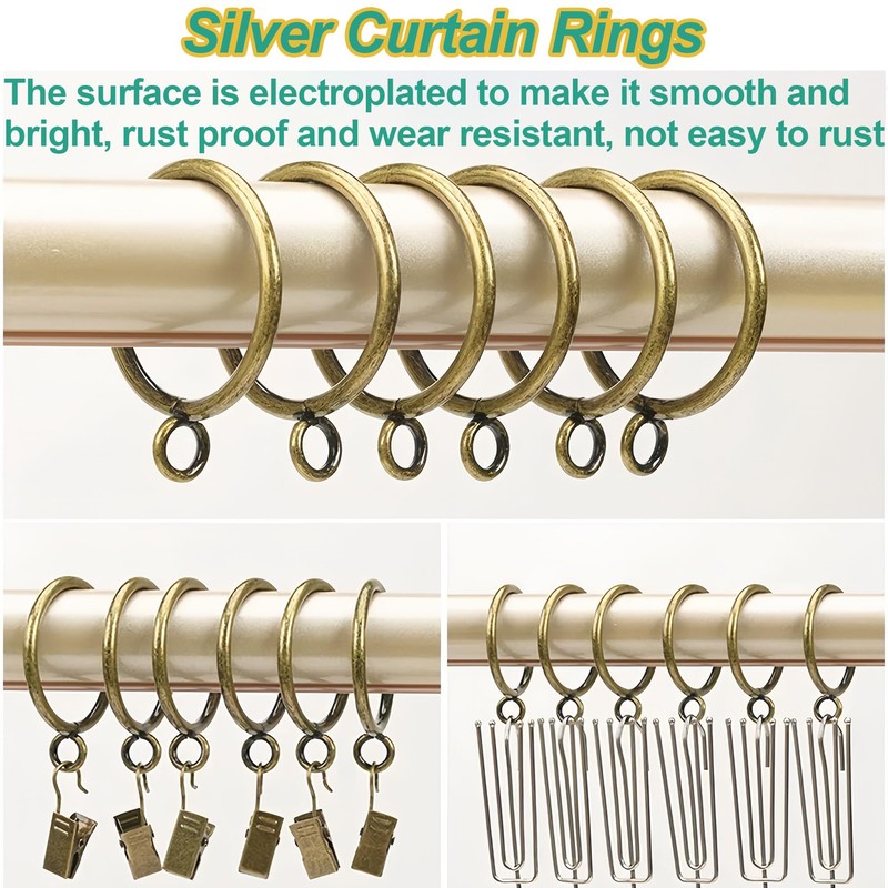 LEPEVNEY Bronze Metal Curtain Rings 55mm Inner Dia Drapery Ring