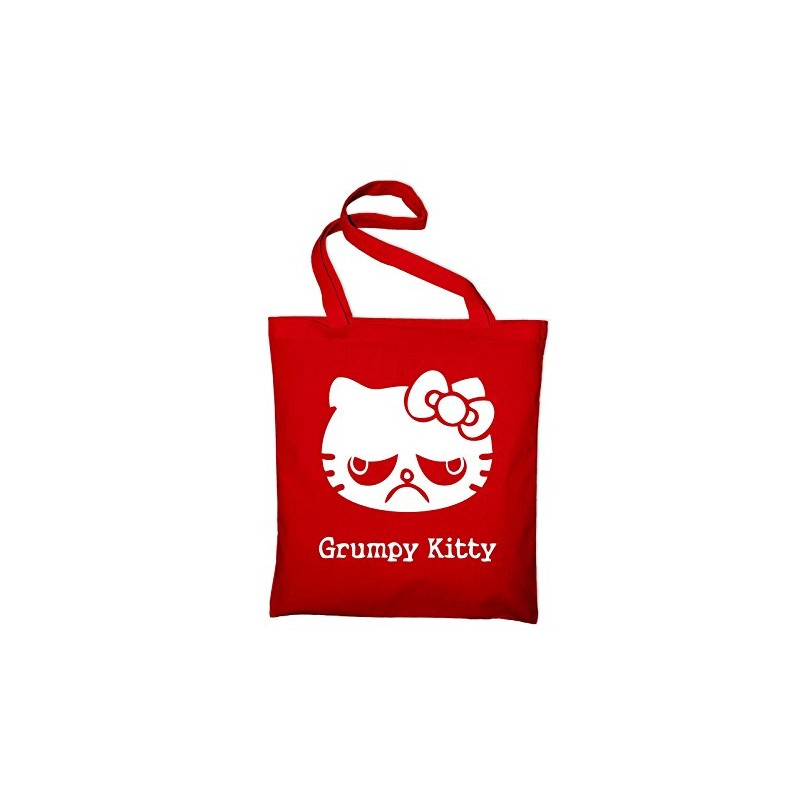 Grumpy Kitty Fun In Jute Bag, Cotton Bag and Fabric