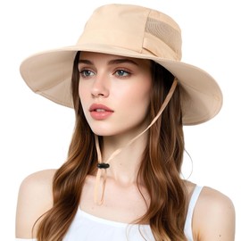 AYPOW Quick Drying Bucket Hat Lightweight Sun Hats Fisherman Hat, Wide Brim Adjustable Waterproof Rain Caps for Ladies Women, Breathable Foldable Boonie Outdoor Cap for Climbing Fishing Hiking