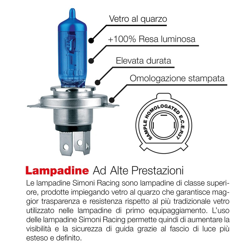Simoni Racing Halogen bulbs 'Blue Ice Racing' H19 (PU43T-3) (4200K)