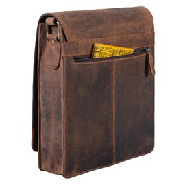 LEABAGS London Leather Shoulder Bag I Laptop Bag up to 13 inches I Messenger Bag Made of Genuine Buffalo Leather in Vintage Look I Shoulder Bag I Work Bag I 26 x 8 x 31 cm