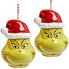 Grinch Face Christmas Tree Baubles, Light Up, Holiday Ornaments with