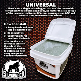 Silverback Automotive Tire Balancing Beads, Glass, Bulk Tub 17.6 lb. with Scoop