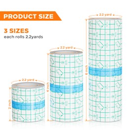 3 Rolls Tattoo Aftercare Bandage - Yuelong Waterproof Second Skin Tattoo Cover Up Patch Tape Healing Wrap Transparent Tattoo Film for Healing & Protection (2/4/6 Inch)
