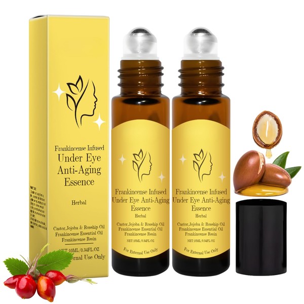 2Pcs Rollerball Castor Oil | Eye Roller for Dark Circles