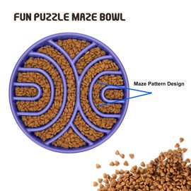 WHIPPY Slow Feeder Dog Bowls Anti-Choking Maze Dog Food Bowl Anti-Slip Interactive Dog Puzzle Feeder Dog Bowl Pet Bowl for Large Medium Dogs,Lavender