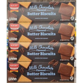 Bentons Milk Chocolate Flavored Butter Biscuits 4.4oz 125g (Four Boxes)