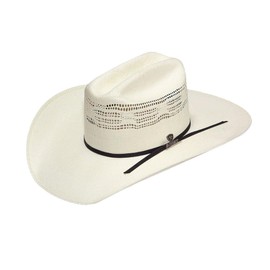 ARIAT Unisex Adult Bangora Straw Western Band Hat, Tan/Black , 7-1/8