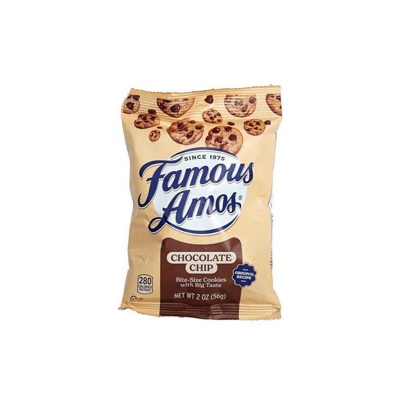 Famous Amos 2oz Bags, 21 Pack, Chocolate Chip Cookies Individual