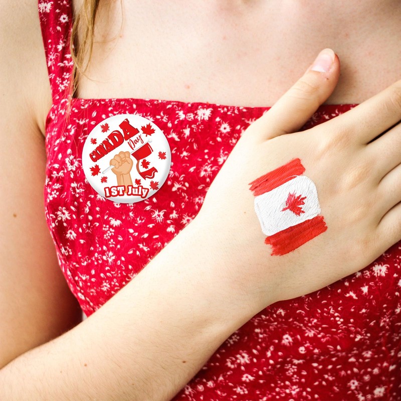 HOWAF 16pcs Happy Canada Day Pin Button Bulk, 1th of