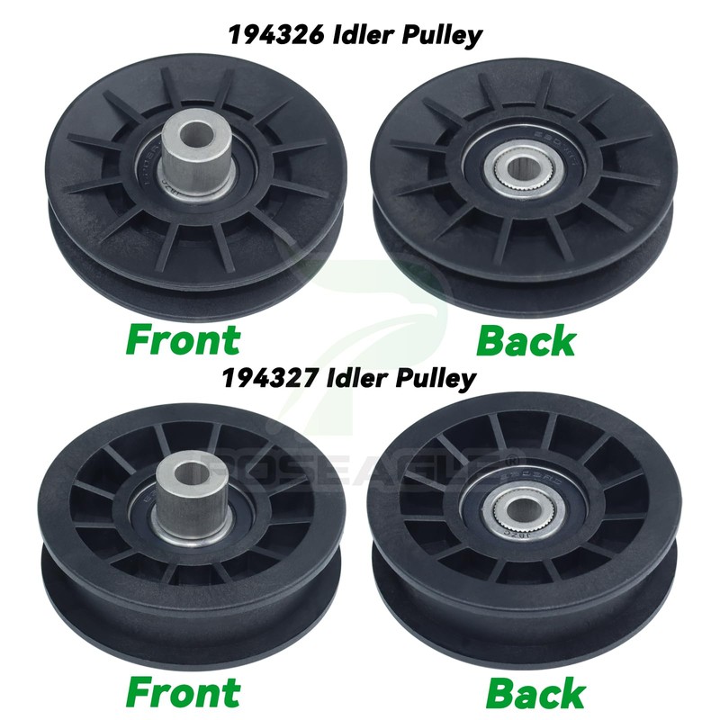 POSEAGLE 2 Pack 532194326 V-Groove Idler Pulley with 532194327 Flat