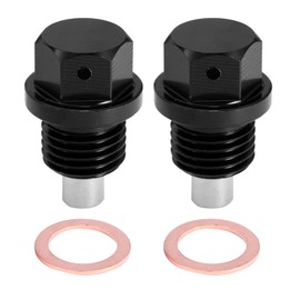 A ABSOPRO Oil Drain Plug M14 x 1.5 Drain Plug with Sealing Ring Oil Drain Plug Black Pack of 2