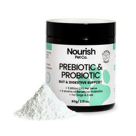 Nourish Pet Co. Gut Health Support for Pets - Prebiotics & Probiotics for Digestion & Immunity