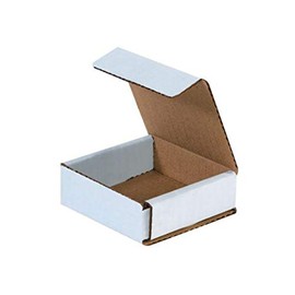 Secure Seal Shipping Boxes - 3x3x1" Mailers - White Foldable Corrugated Cardboard Packaging for Mailing, Moving, Storage, and Organizing - Strong Lightweight Foldable (Bulk 50 Pack)